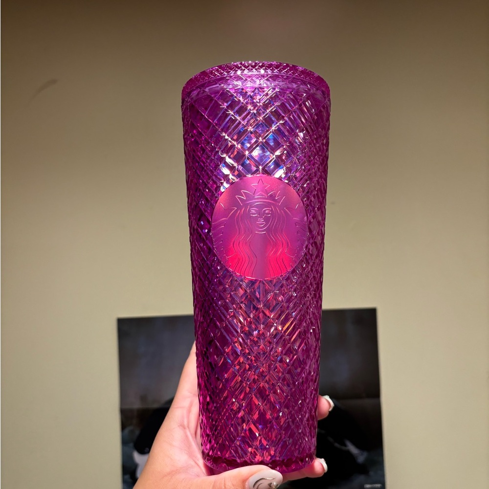 Starbucks 24 oz pink crystalline Tumbler gently used